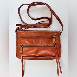 HOBO Orange Leather Crossbody Bag